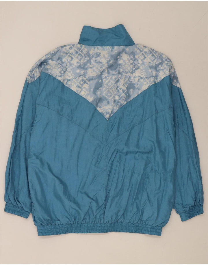 Vintage Herren-Trainingsanzug, groß, blau, geometrisch, Nylon