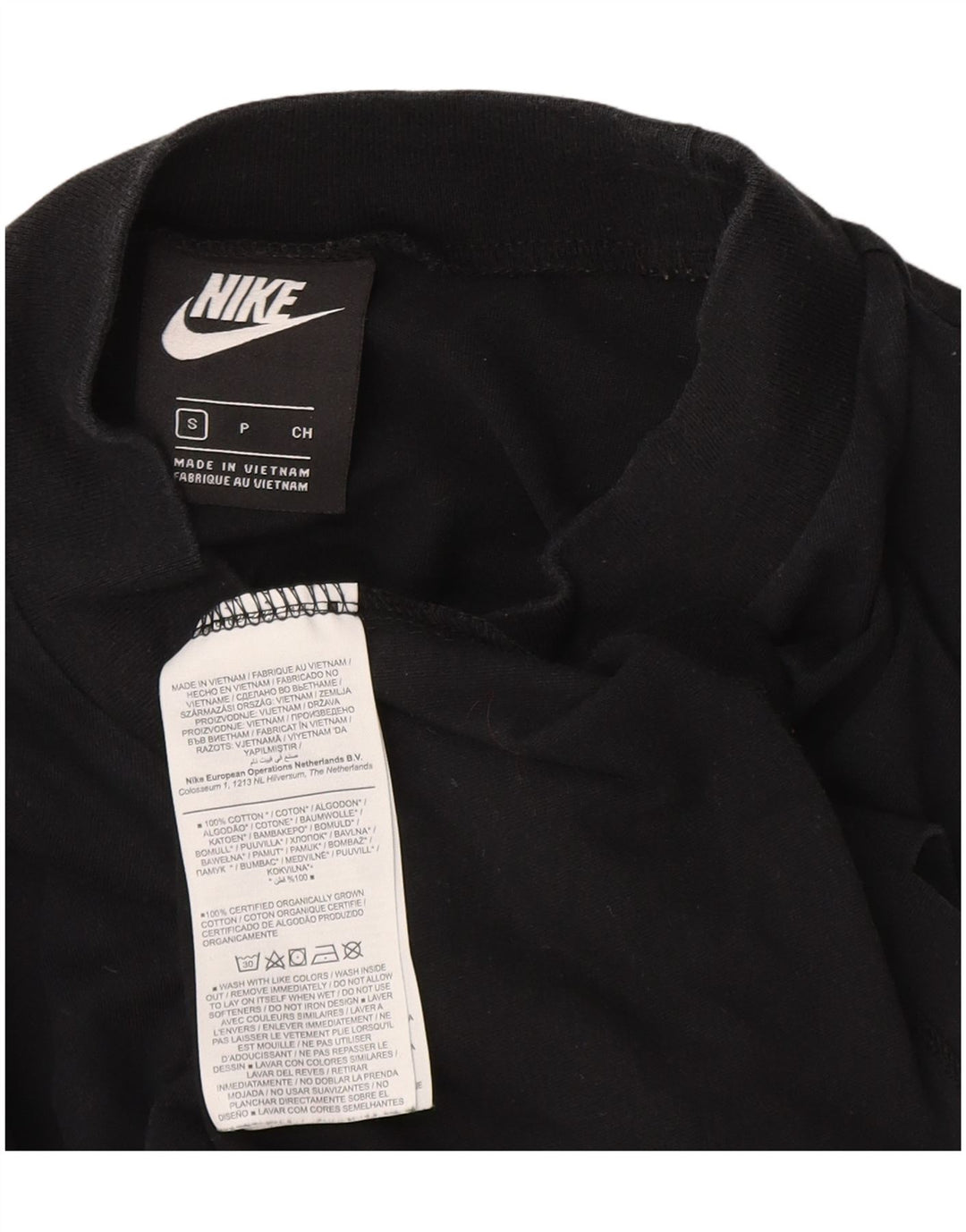 Nike Damen Top Langarm UK 10 Small Schwarz Baumwolle