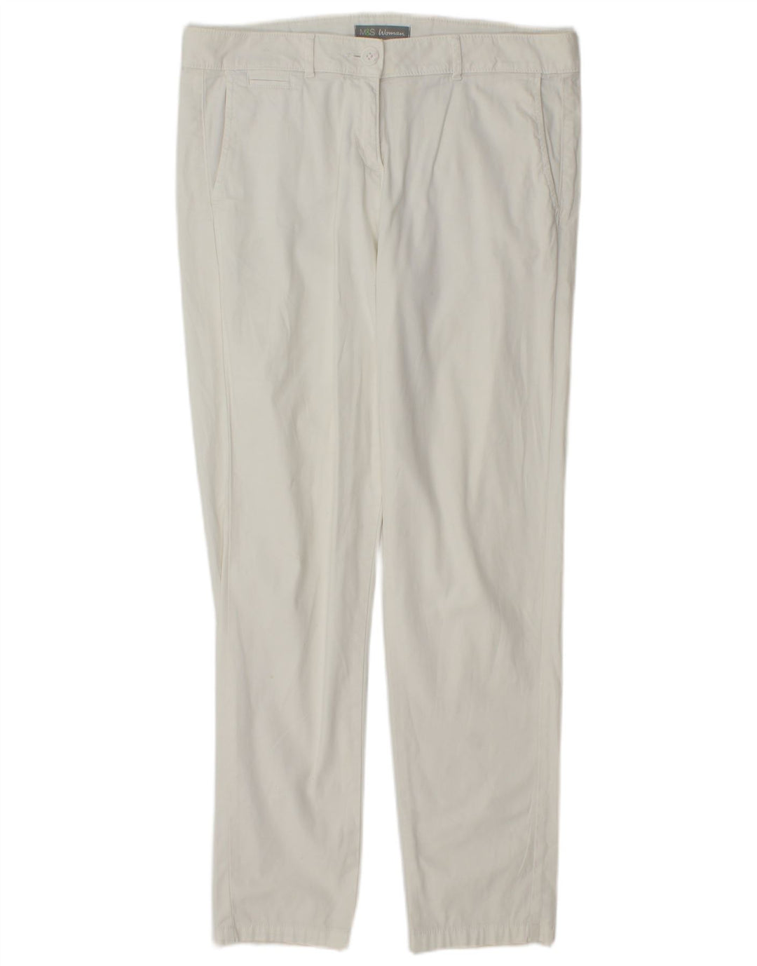 Marks & Spencer Slim Chino-Hose für Damen, UK 12, M, W32, L30, Weiß