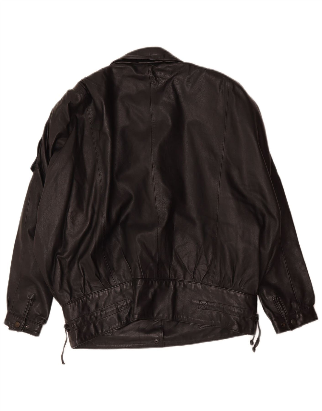 Vintage Damen Übergroße Lederjacke EU 36 Kleines schwarzes Leder