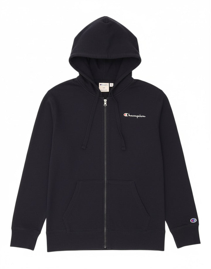 CHAMPION Mens Zip Hoodie Sweater Medium Navy Blue Cotton