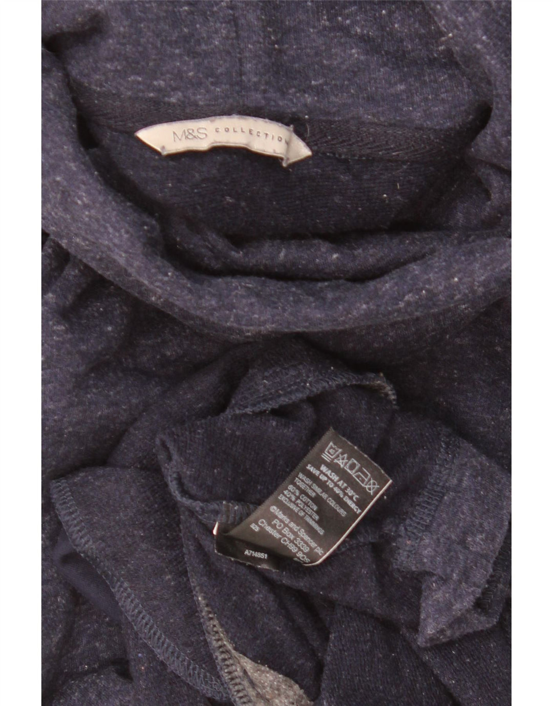 Marks & Spencer Damen-Sweatshirtpullover, Gr. 10, Größe S, Marineblau gefleckt