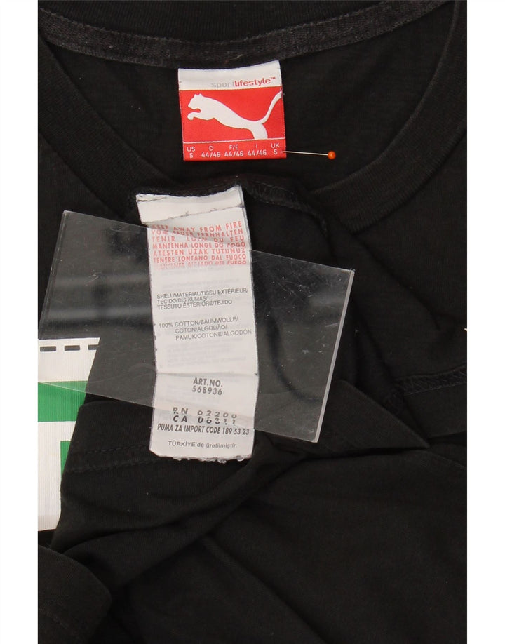 PUMA Mens Graphic T-Shirt Top Small Black Cotton