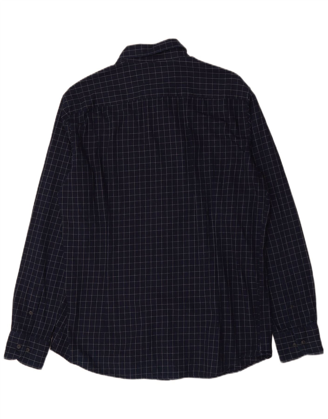 Massimo Dutti Herren-Flanellhemd XL, marineblau, kariert, Baumwolle