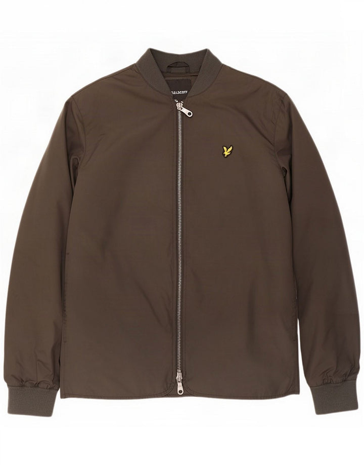 Lyle & Scott Herren Bomberjacke UK 40 Large Grau Polyester