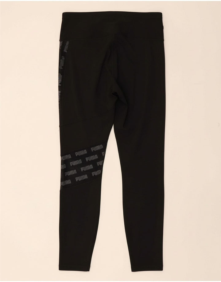 PUMA Womens Graphic Leggings UK 14 Large  Black