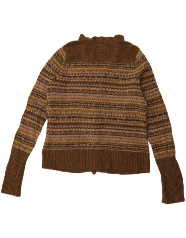 Eddie Bauer Womens Petite Cardigan Sweater UK 14 Große grüne Lammwolle