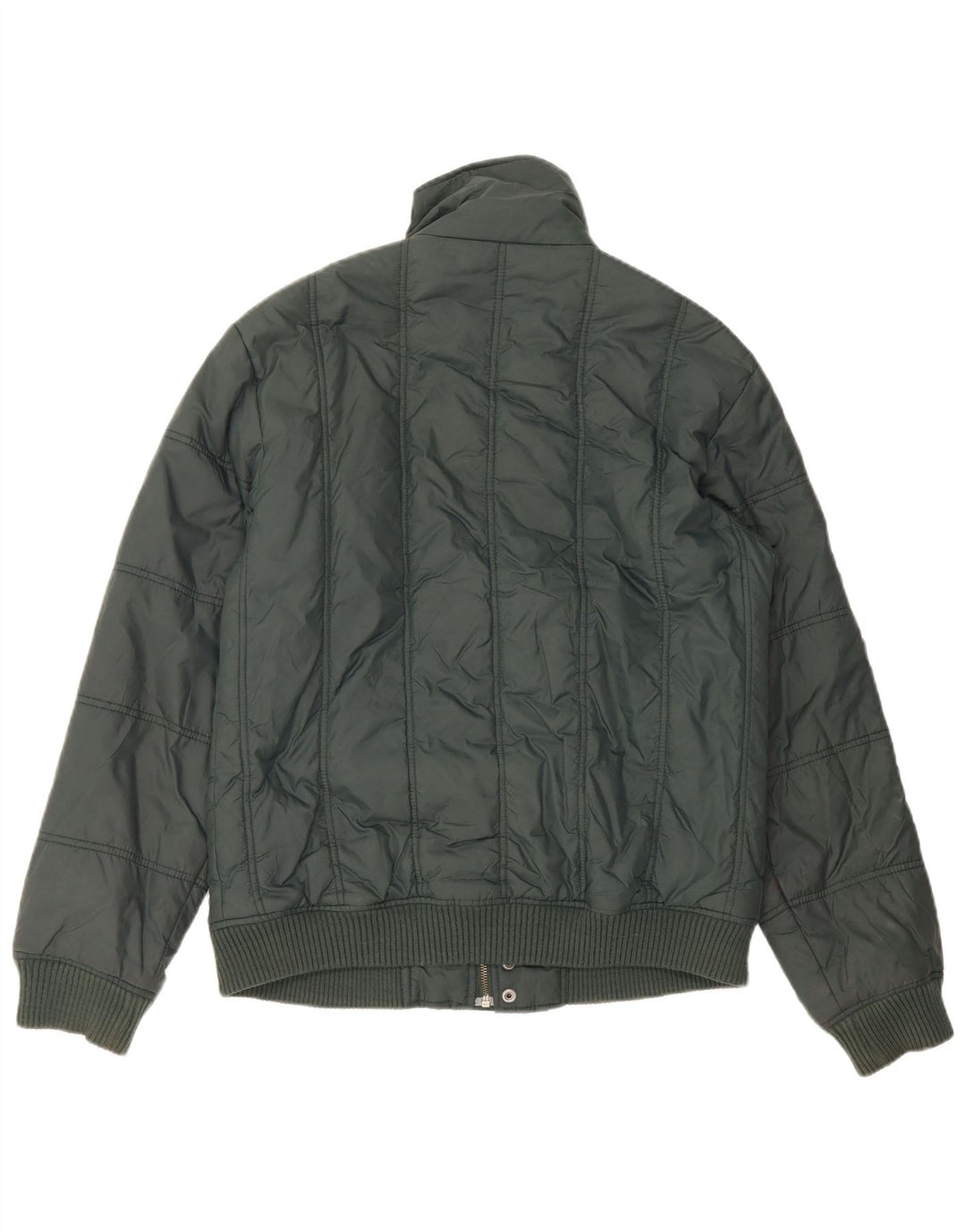 Zara Herren Wattierte Jacke UK 40 Großes grünes Nylon