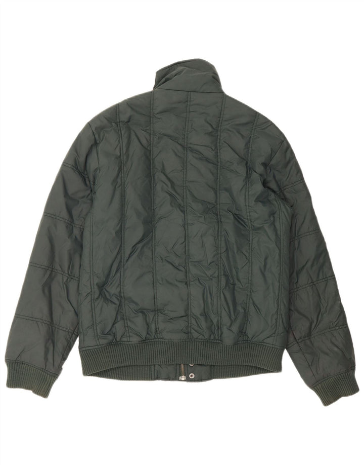 Zara Herren Wattierte Jacke UK 40 Großes grünes Nylon