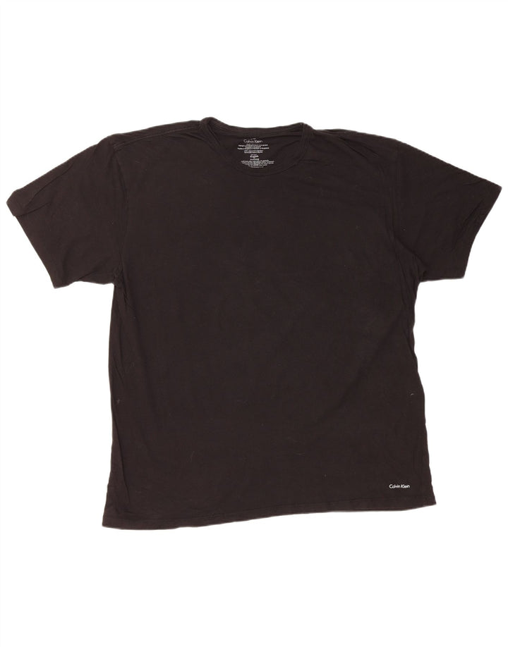 CALVIN KLEIN Herren T-Shirt Top XL Schwarz Baumwolle