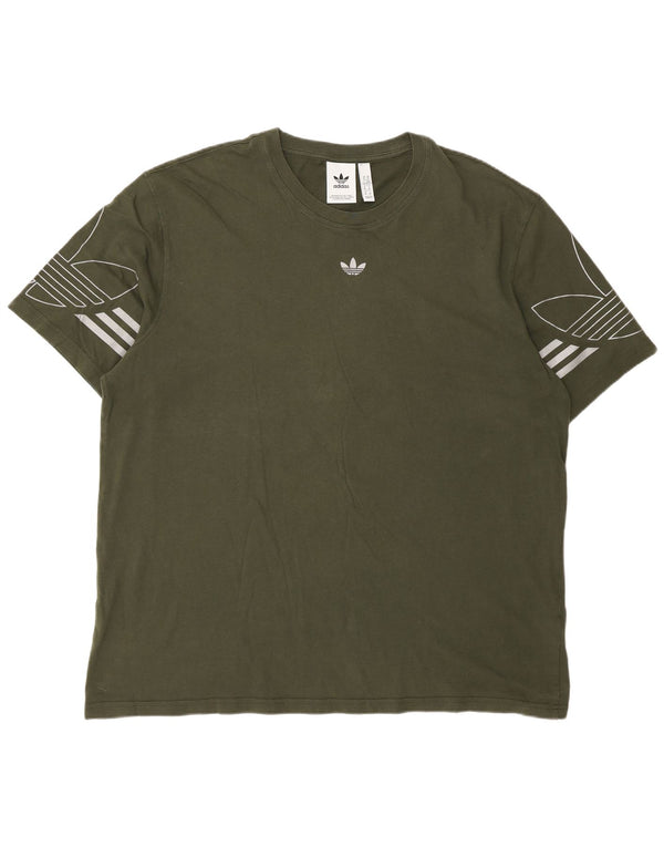Adidas Herren Grafik T-Shirt Top XL Grün Baumwolle