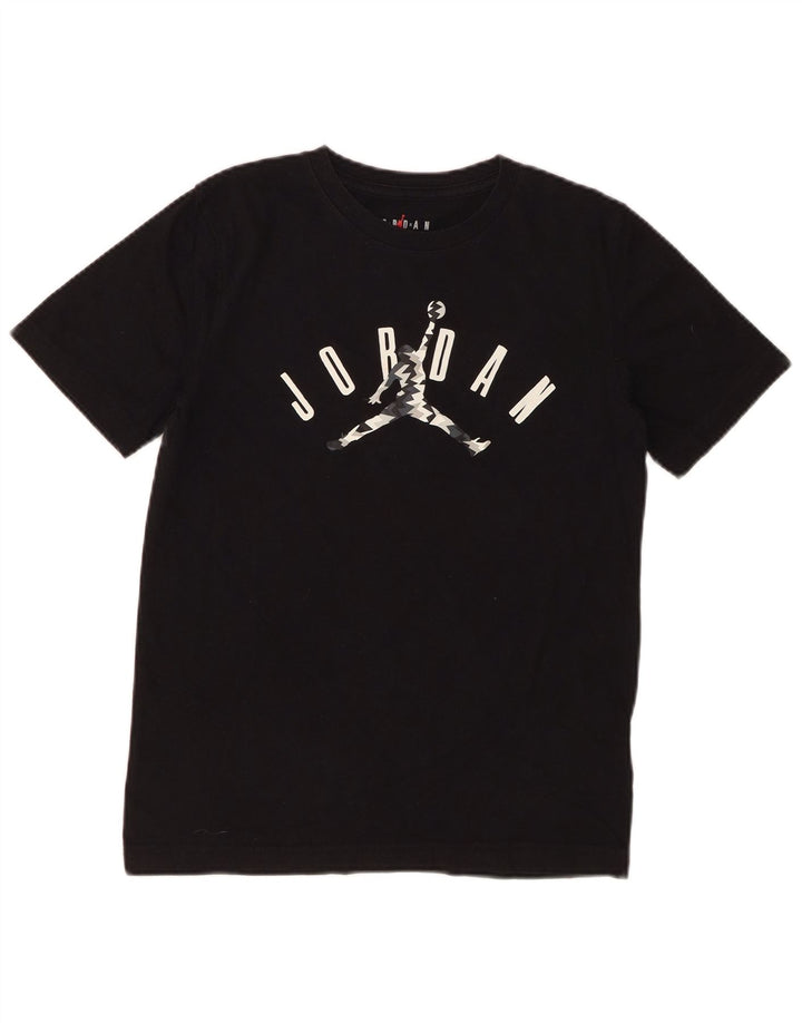 JORDAN Jungen-T-Shirt mit Grafik, 12–13 Jahre, Größe L, schwarze Baumwolle