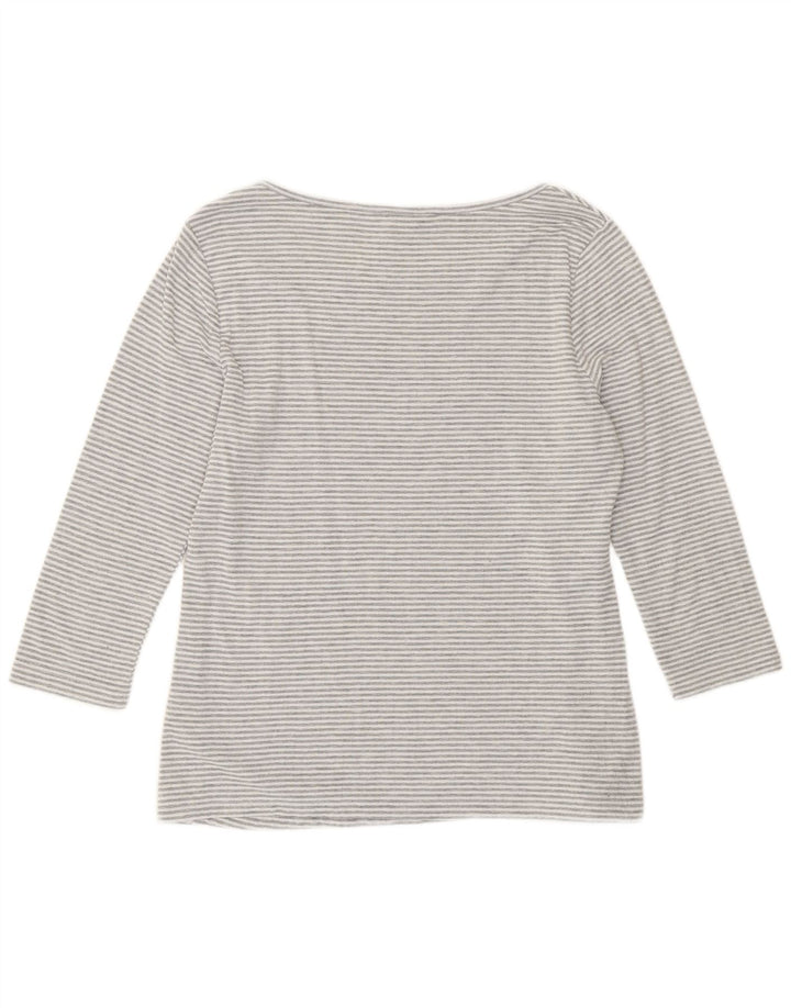 Crew Clothing Damen-Top, 3/4-Ärmel, UK-Größe 40, Größe L, grau gestreift, Polyester