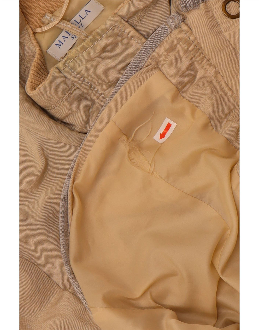 Marella Damen Crop Bomberjacke UK 8 Small Beige Polyamid