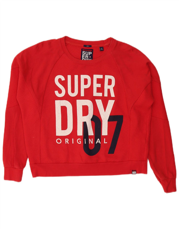 Superdry Damen-Sweatshirt mit Grafik, übergroß, Größe S, Blau, Größe 40, Baumwolle