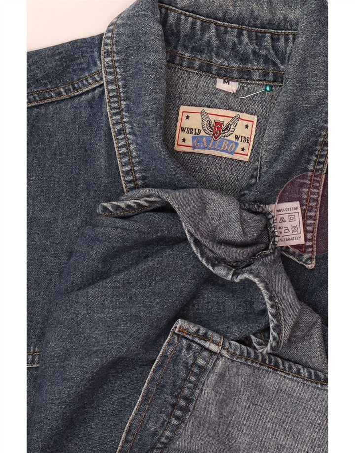 Vintage Herren-Jeanshemd aus mittlerer marineblauer Baumwolle
