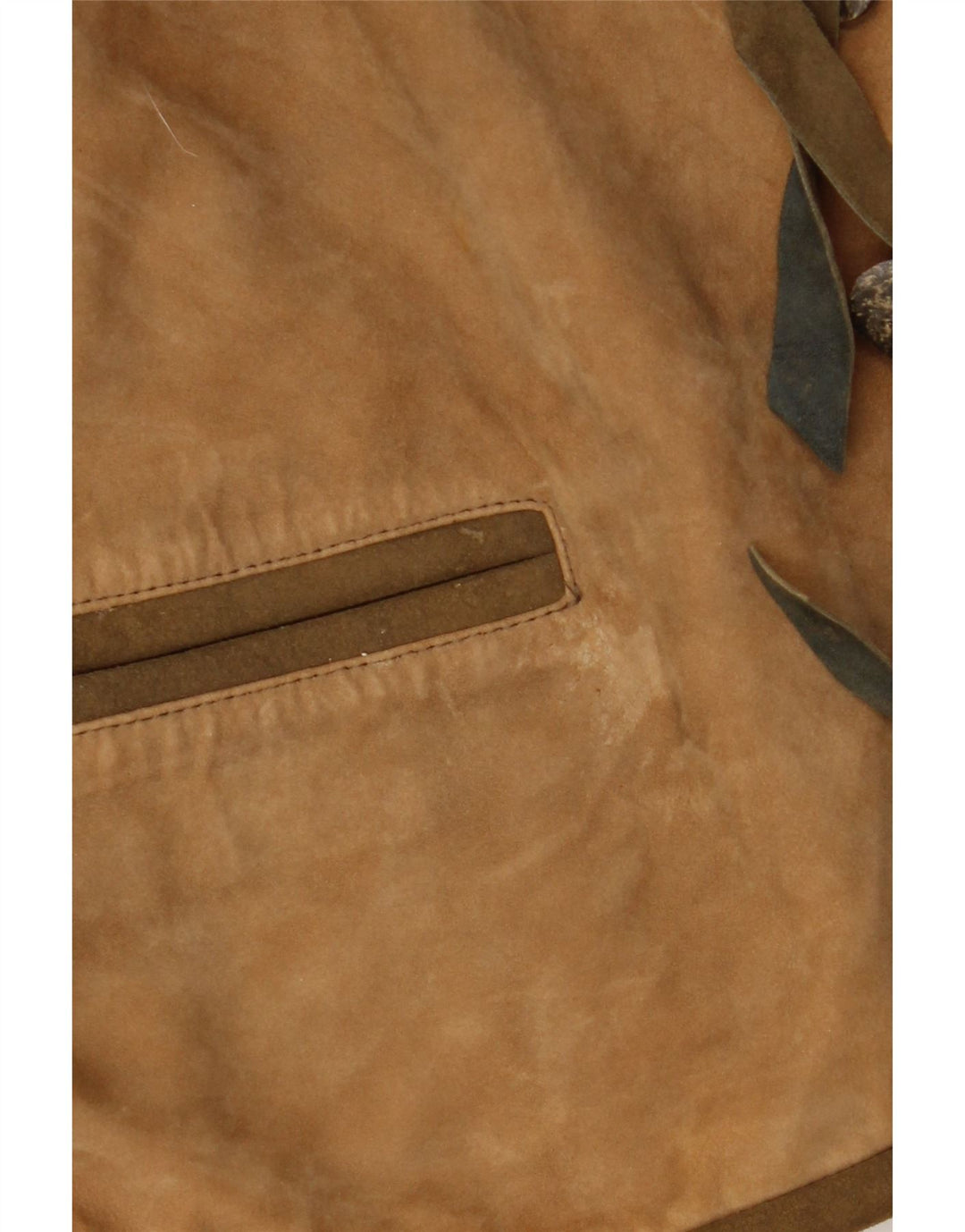 Vintage Damen Trachten Wildlederjacke EU 36 Kleines Beige Leder