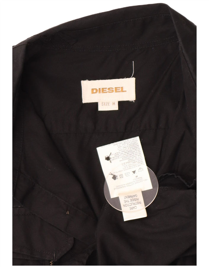 Diesel Herren-Militärhemd aus mittelschwarzer Baumwolle