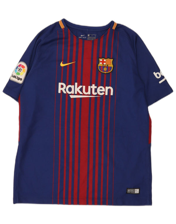 Nike Jungen Barcelona Graphic T-Shirt Top 13–14 Jahre XL Blau gestreift