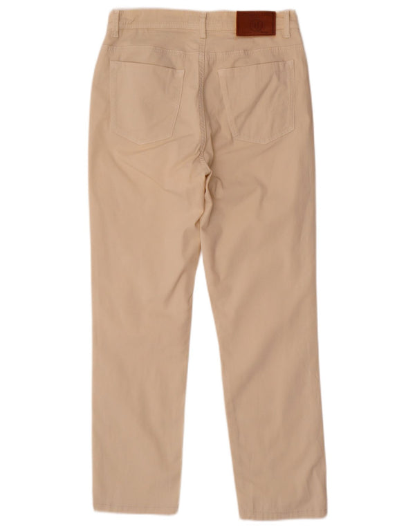 Trussardi Damen Slim-Cropped-Hose IT 42 Medium W28 L25 Beige Baumwolle