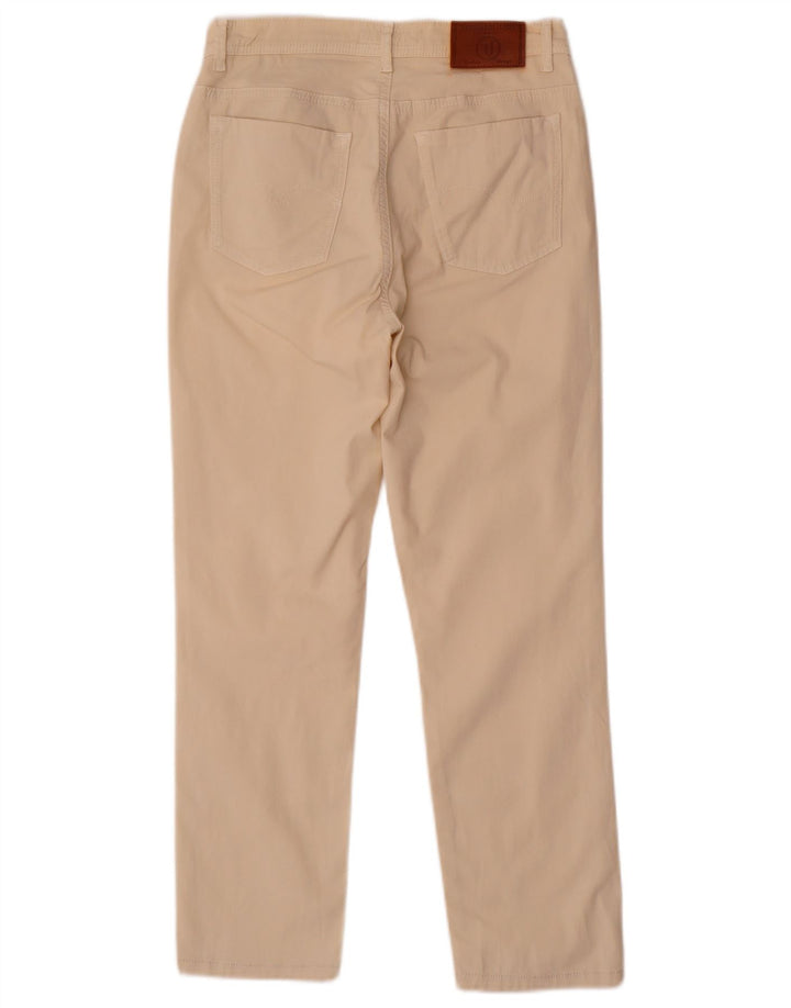 Trussardi Damen Slim-Cropped-Hose IT 42 Medium W28 L25 Beige Baumwolle