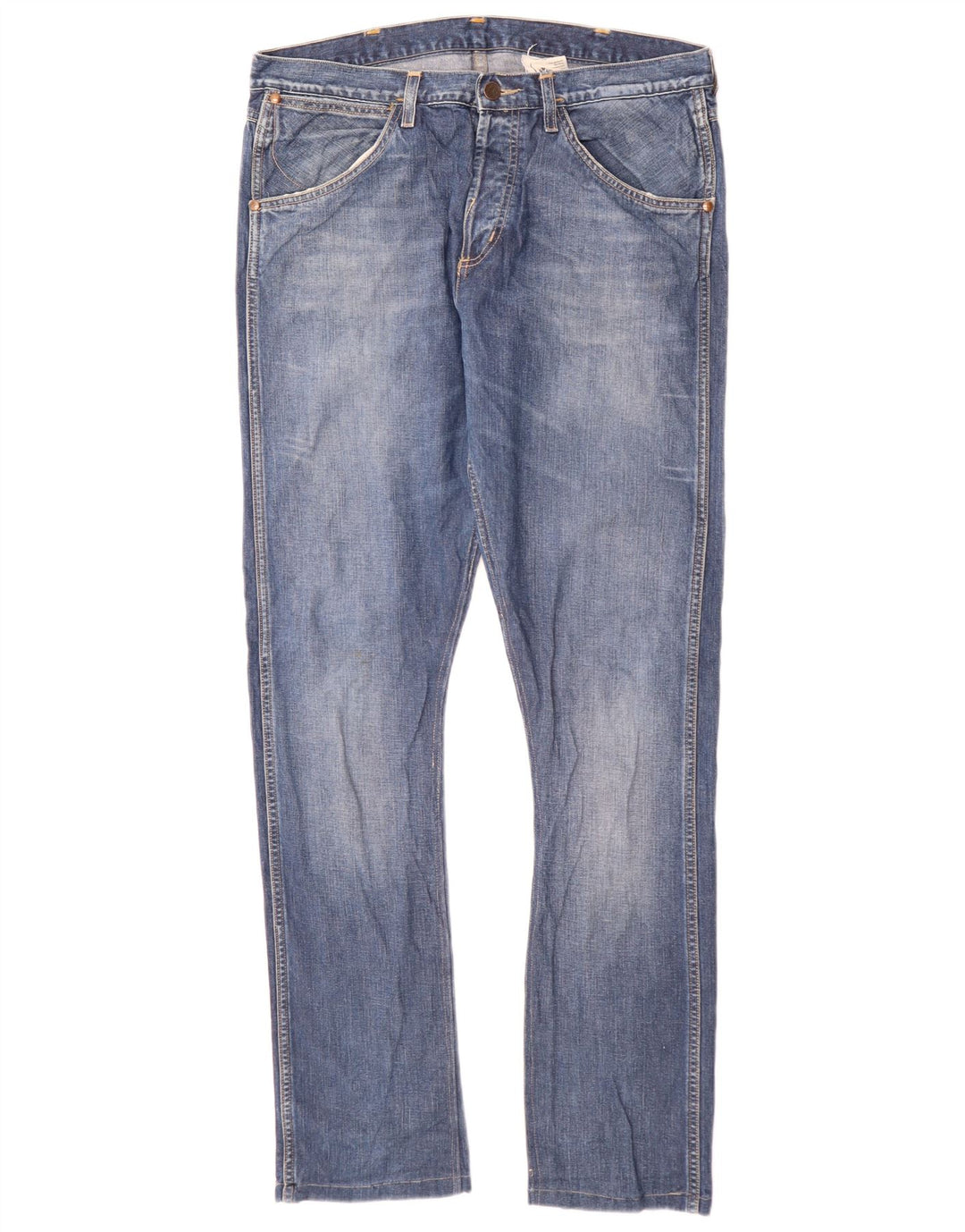 Wrangler Herren 4 RRB Slim Jeans W34 L34 Blaue Baumwolle