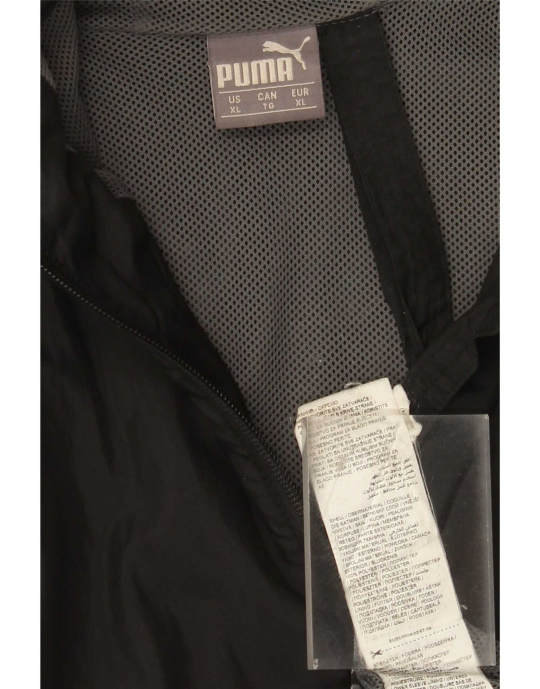 Puma Herren-Regenjacke mit Kapuze, UK 18, XL, Schwarz, Polyester