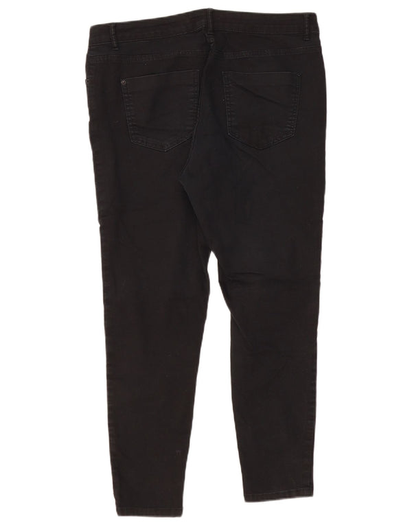 Marks & Spencer Damen Super Skinny Jeans UK 14 Large 34 L26 Schwarze Baumwolle