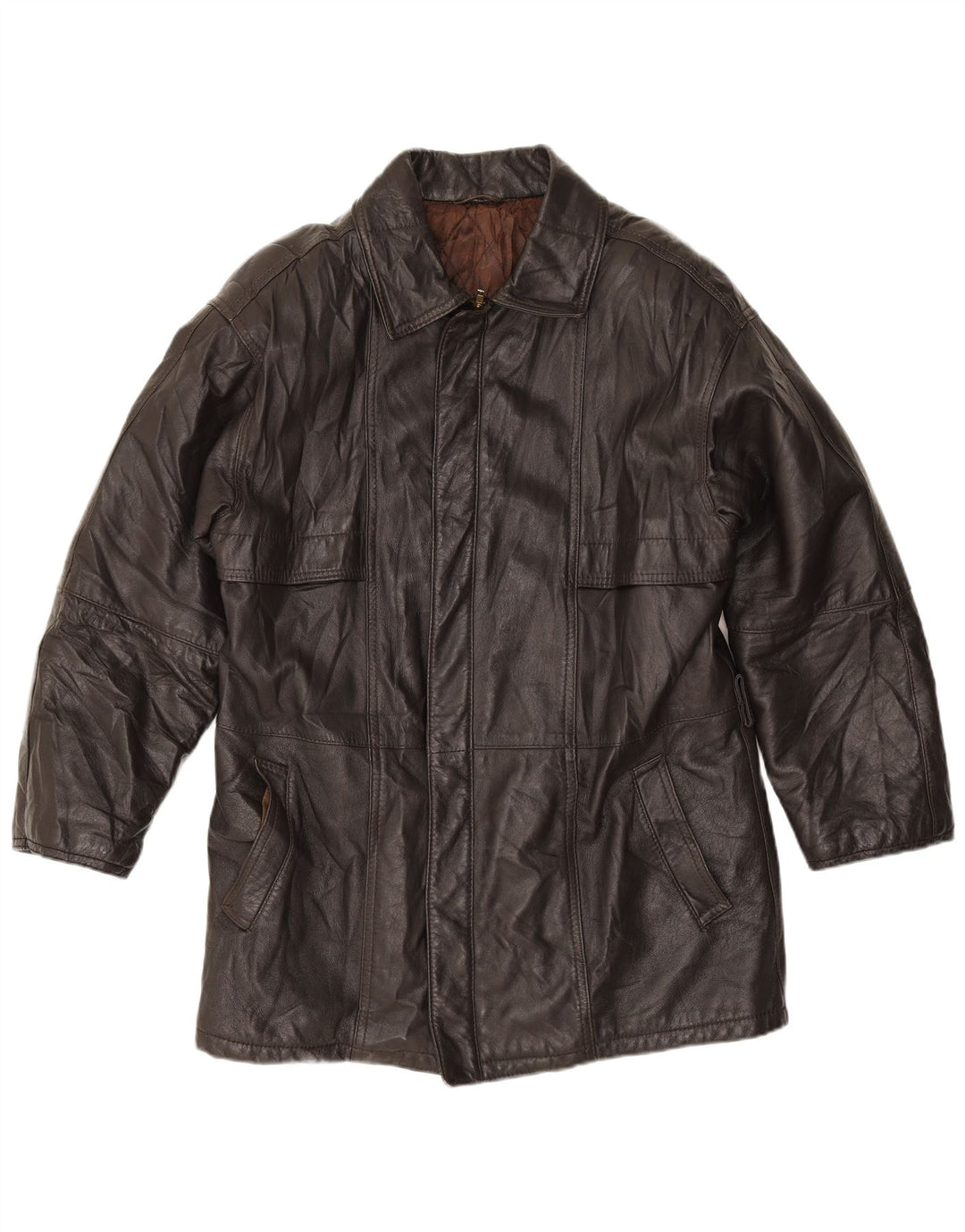 VINTAGE Herren Lederjacke IT 52 XL Schwarzes Leder