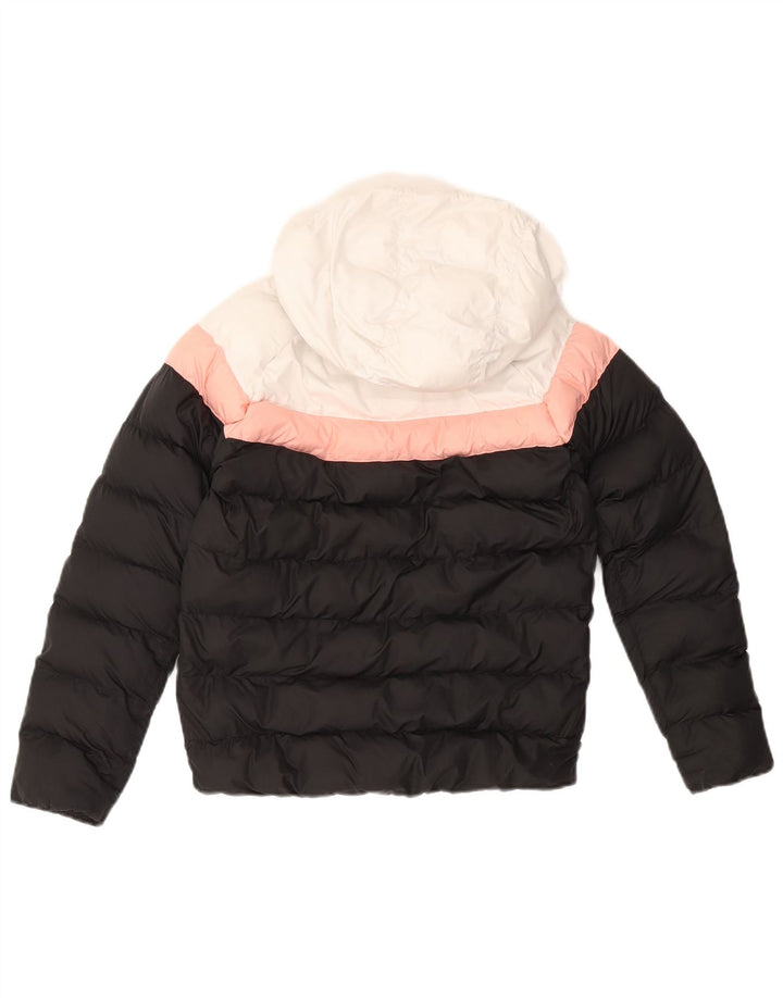 NIKE Wattierte Jacke mit Kapuze für Jungen, 10–11 Jahre, Mittelschwarz, Farbblock