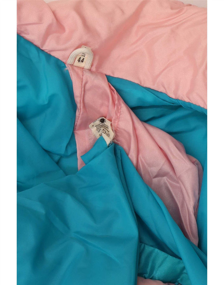 Vintage Damen Windjacke IT 44 Mittelblaues Colourblock-Polyester