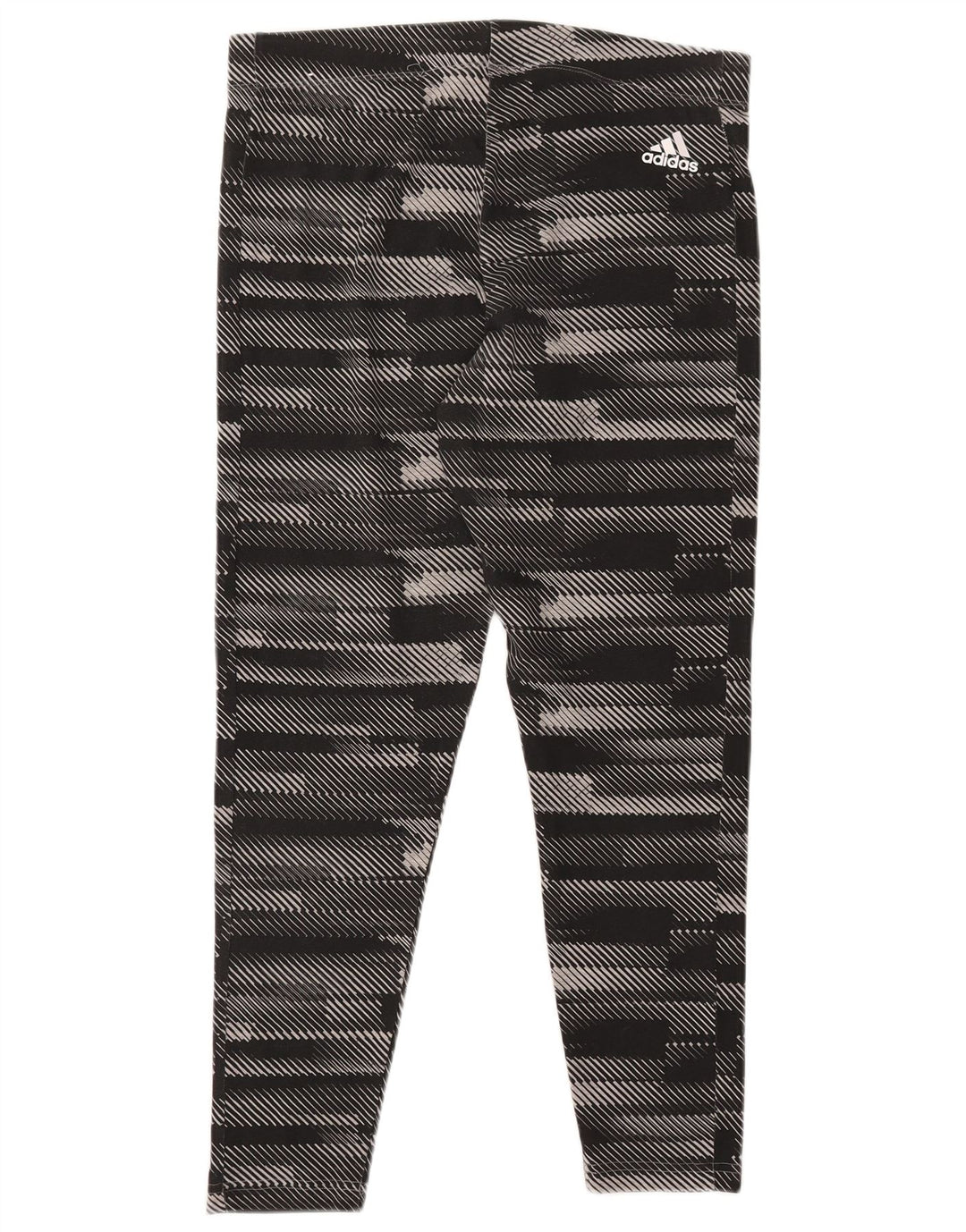 ADIDAS Damen Graphic Leggings UK 16/18 Große schwarz gestreifte Baumwolle
