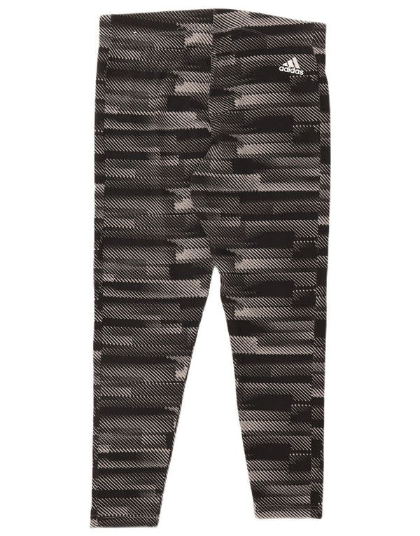 ADIDAS Damen Graphic Leggings UK 16/18 Große schwarz gestreifte Baumwolle