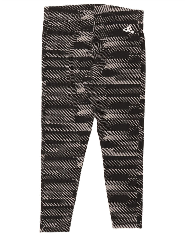 ADIDAS Damen Graphic Leggings UK 16/18 Große schwarz gestreifte Baumwolle