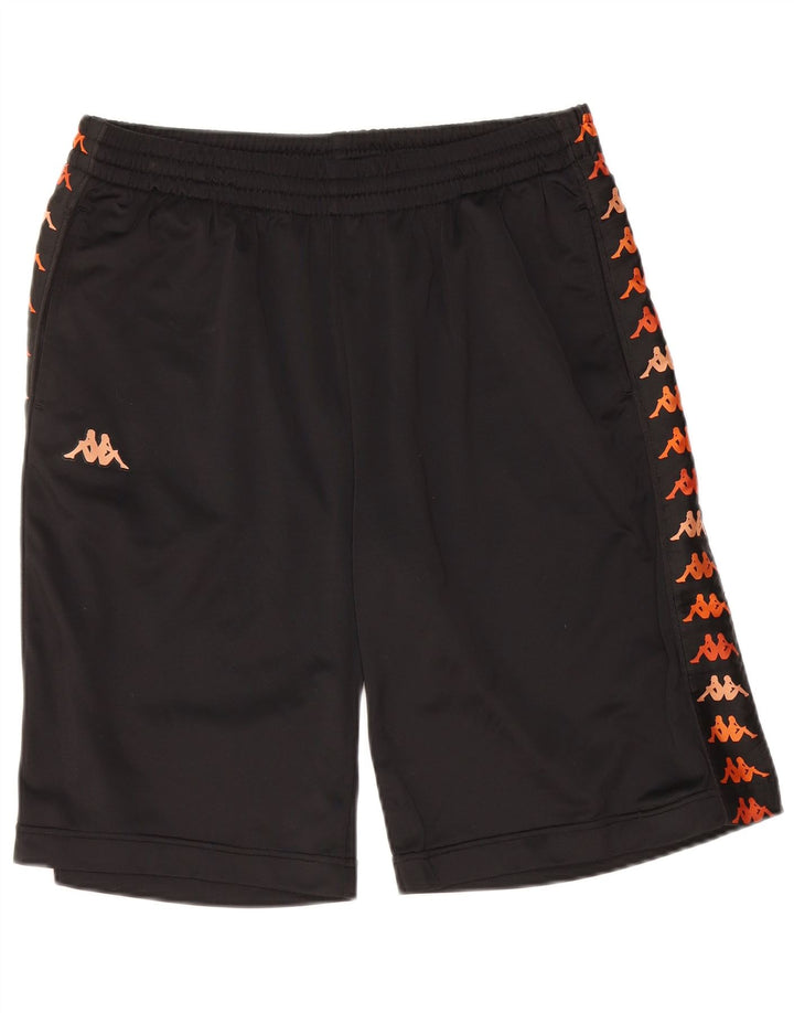 KAPPA Mens Graphic Sport Shorts Large  Black Polyester