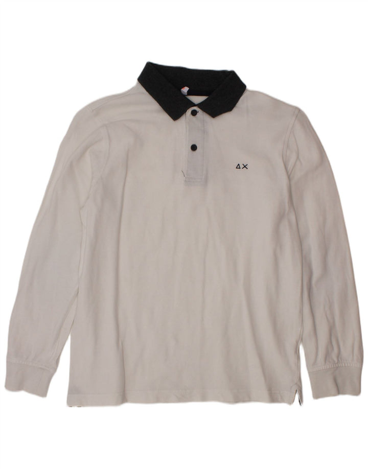 Sun68 Langarm-Poloshirt für Jungen, 9–10 Jahre, Weiß