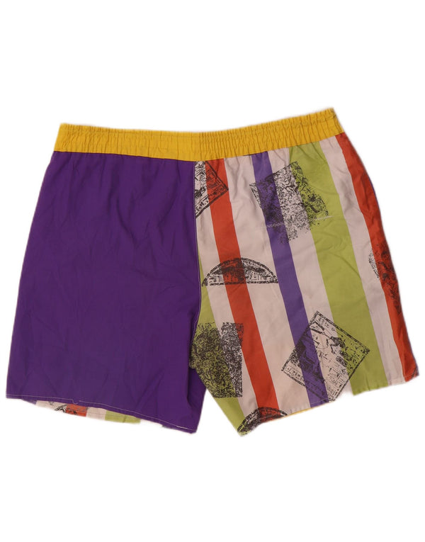 Vintage Herren-Badeshorts mit Grafik, XL, mehrfarbig, Colourblock-Polyester