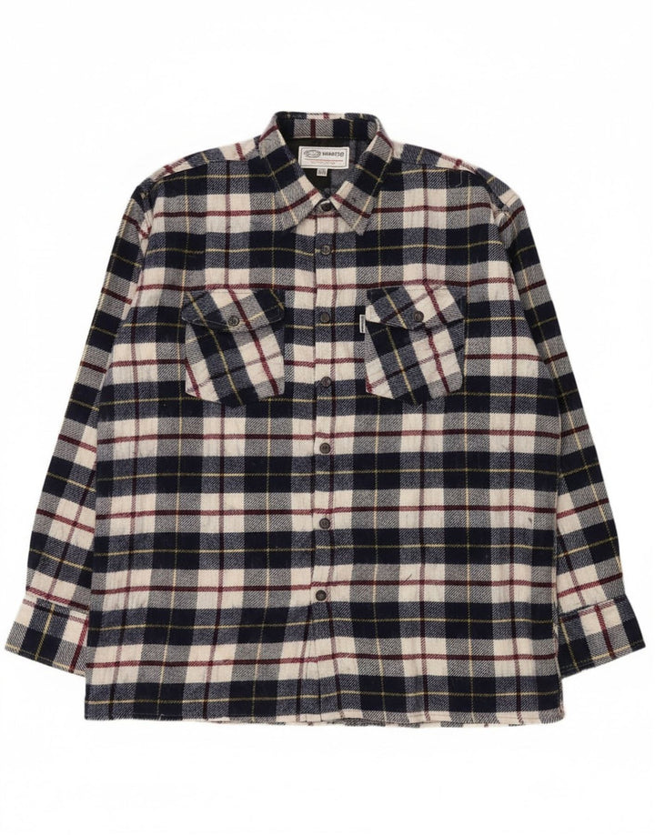 Hanover Herren-Flanellhemd, Größe 45/46, 2XL, marineblau, kariert, Acryl