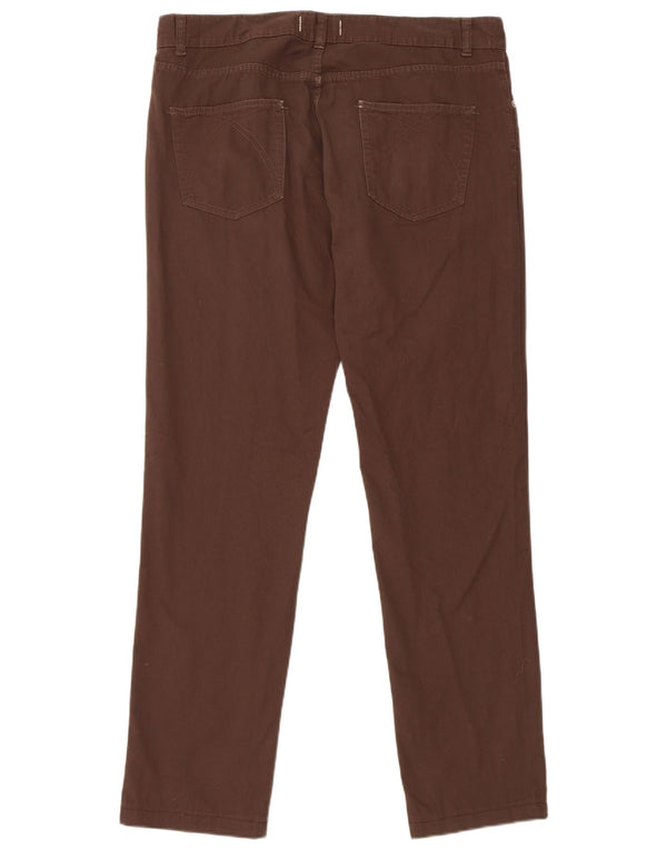 Benetton Mens Straight Casual Trousers W36 L32 Brown