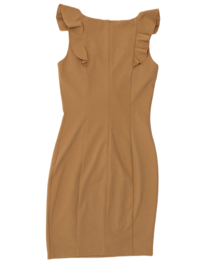 Ärmelloses, figurbetontes Damenkleid von Oasis, Größe S, Braun, Polyester