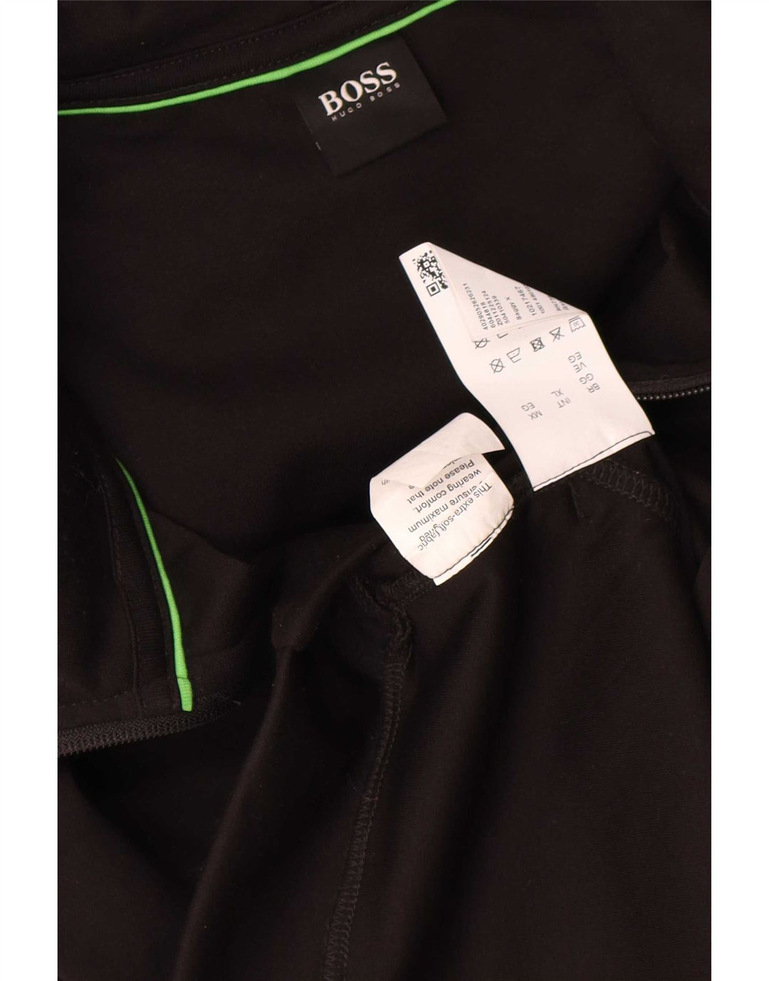 Hugo Boss Herren-Kapuzenpullover mit Reißverschluss, XL, schwarzes Polyester