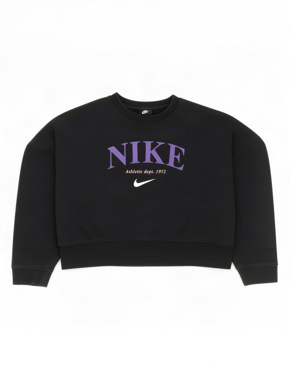 Nike Crop Graphic Sweatshirt für Mädchen, 8–9 Jahre, Größe S, Schwarz, Baumwolle