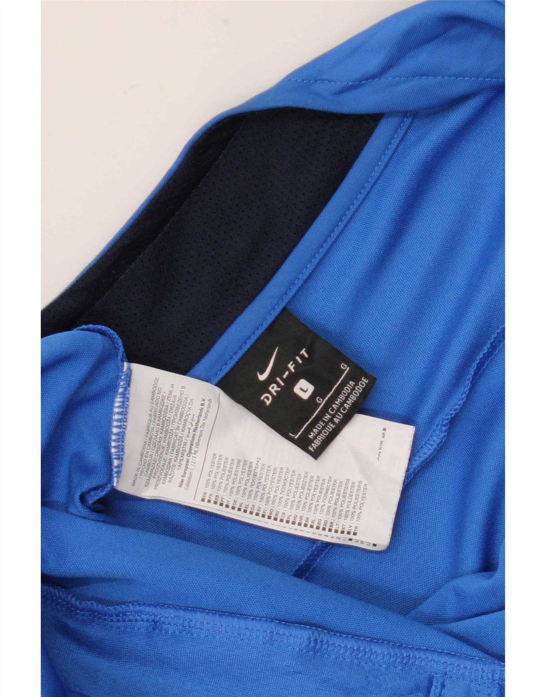 Nike Herren-Dri-Fit-Trainingsanzug-Top-Jacke, großes blaues Farbblock-Polyester