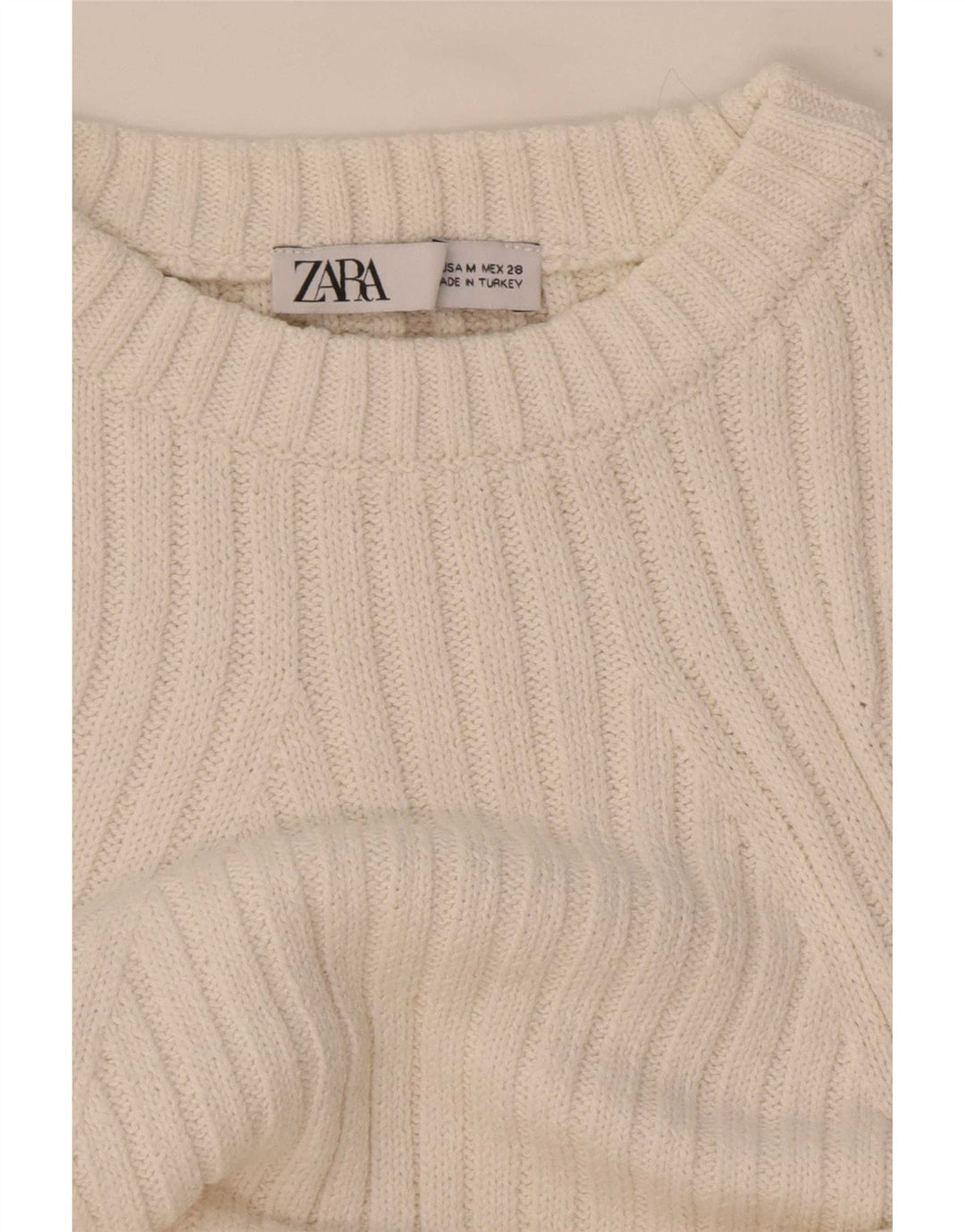 Zara Damen Weste Top UK 14 Medium Weiß