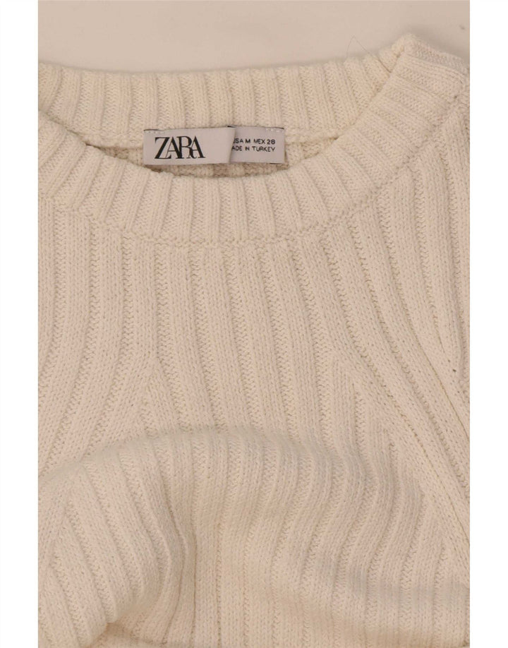 Zara Damen Weste Top UK 14 Medium Weiß