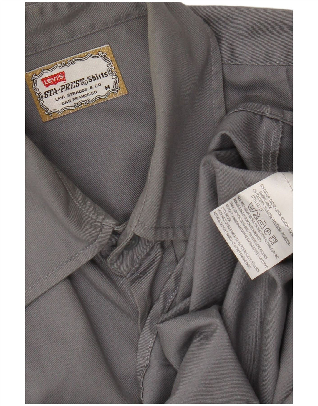 Levi's Herren Sta-Prest Hemd mittelgraue Baumwolle