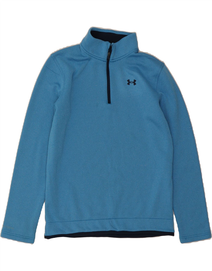 UNDER ARMOUR Boys Zip Neck Sweatshirt Jumper 13-14 YearsXL  Blue Polyester Vintage Under Armour and Second-Hand Under Armour from Messina Hembry 