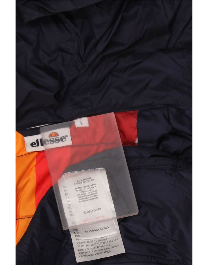 Ellesse Herren-Jacke mit Kapuze, gepolstert, UK 40, Größe L, marineblaues Nylon