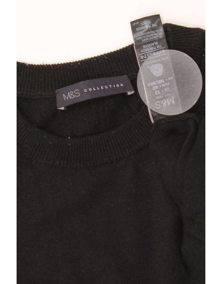 Marks & Spencer Damen Pulloverkleid UK 12 Mittelschwarze Merinowolle