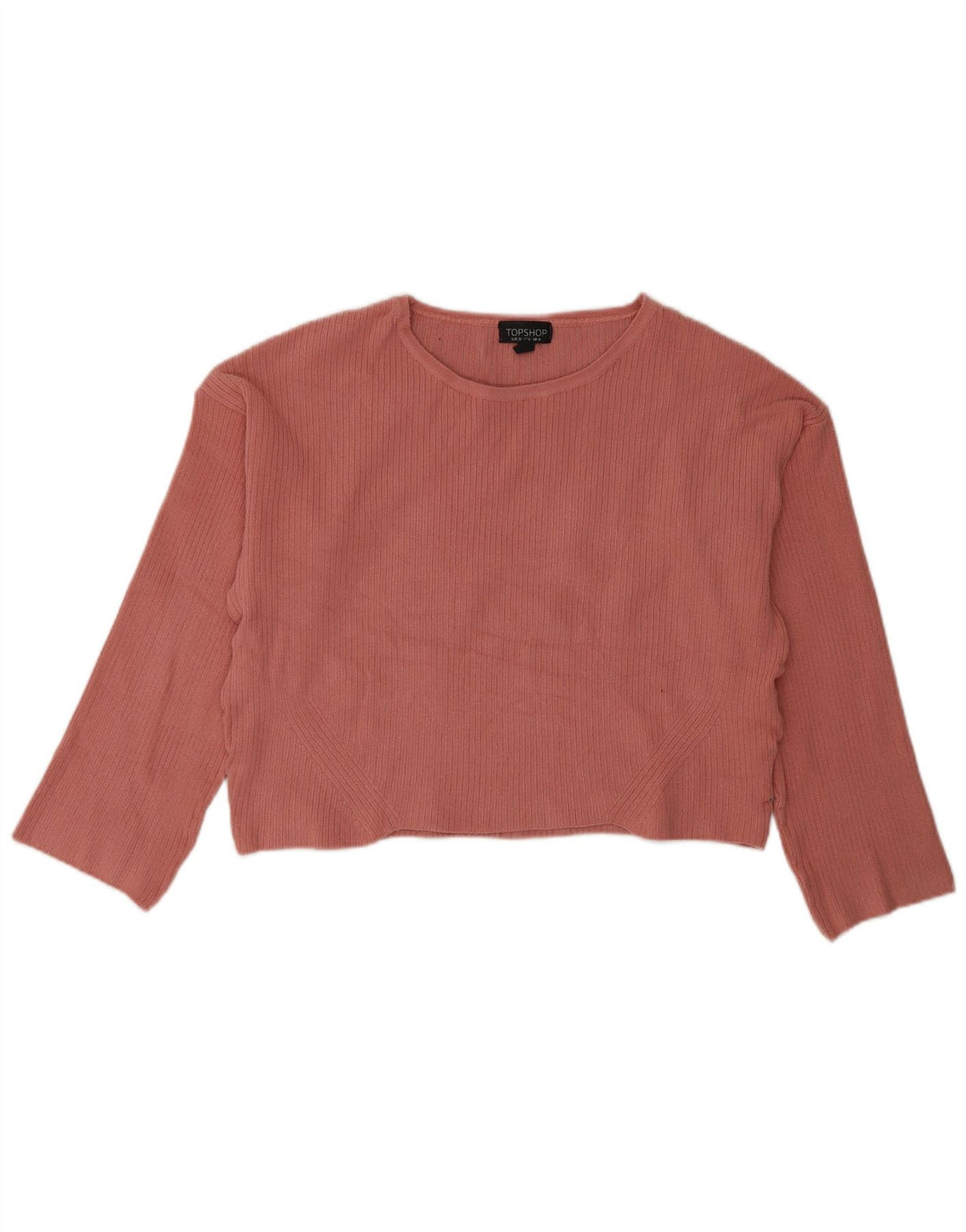 Topshop Damen Übergroßes Top Langarm UK 10 Small Rosa Acryl